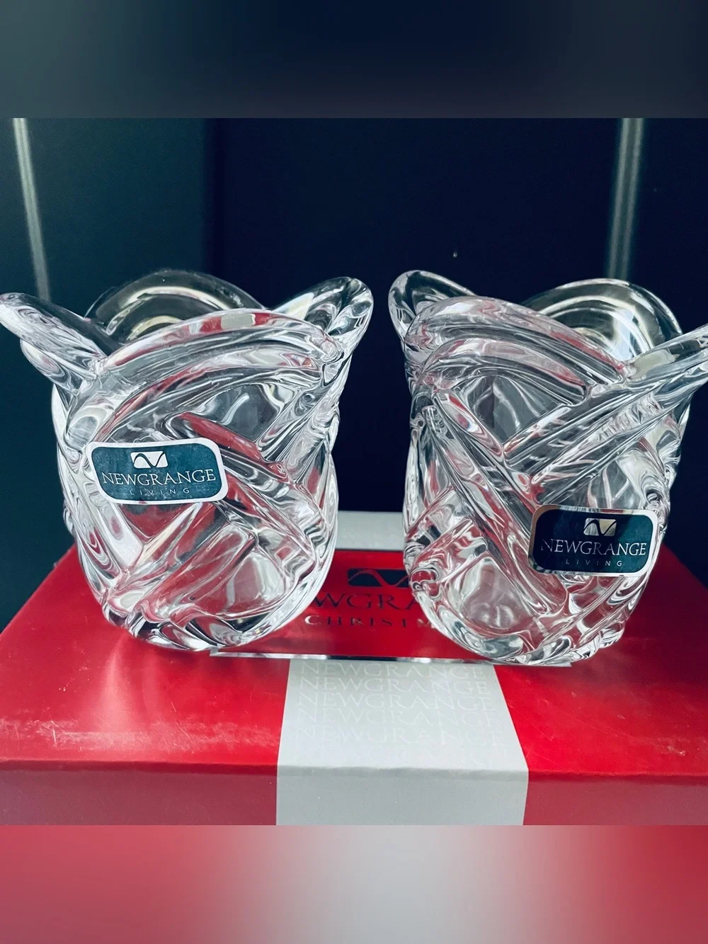 Crystal Clear Twisted Glass Votive Holders - Set of 2